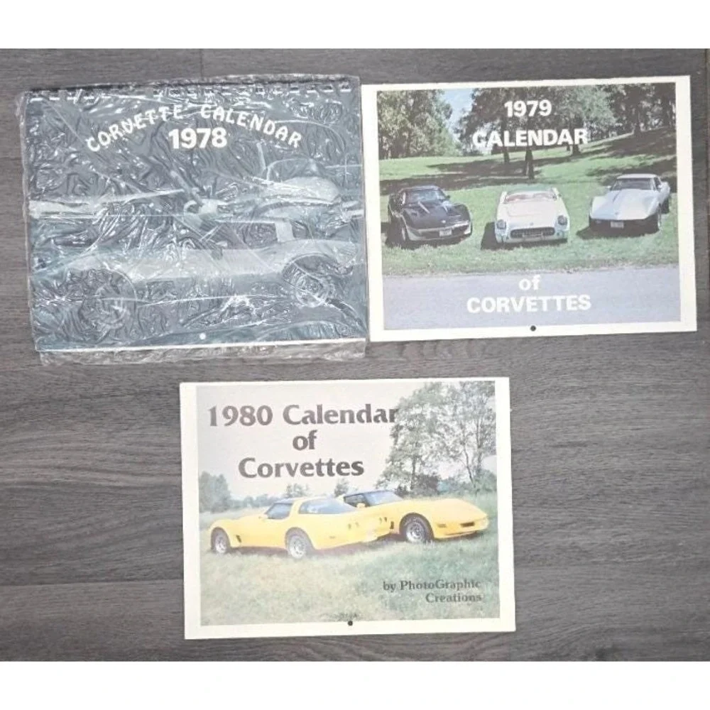 Vintage PhotoGraphic Creations Calendar of Corvettes Lot 1978 1979 1980